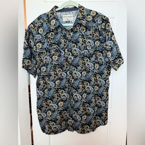 Paisley Men's Shirt - Black, Blue, Yellow